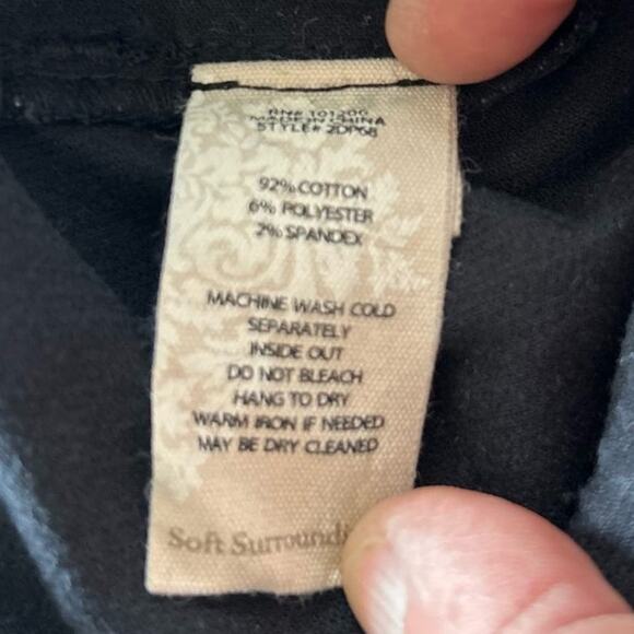 Soft Surroundings Women’s Corduroy Stretch Pull-On Flare Leg Black Pants - Large - Picture 5 of 5